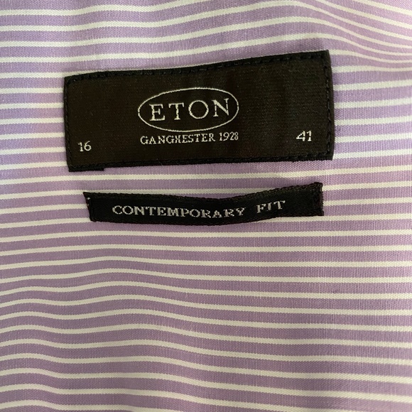 ETON Men’s Striped Button Down Shirt Sz 16 - Picture 6 of 7